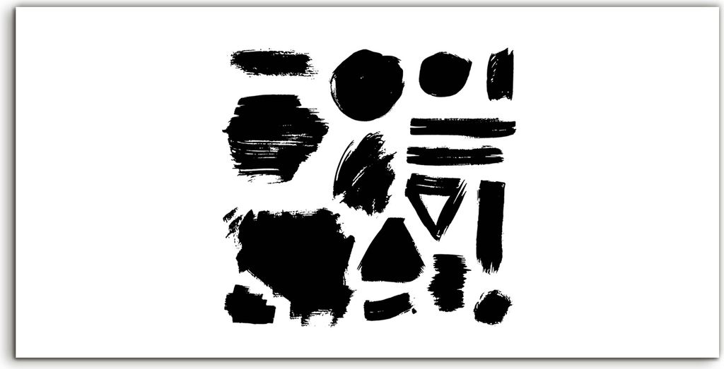 Coloray Canvas 140x70 Wandbild Leinwand Bilder Tusche malerei Schwarz-Weiß-Striche