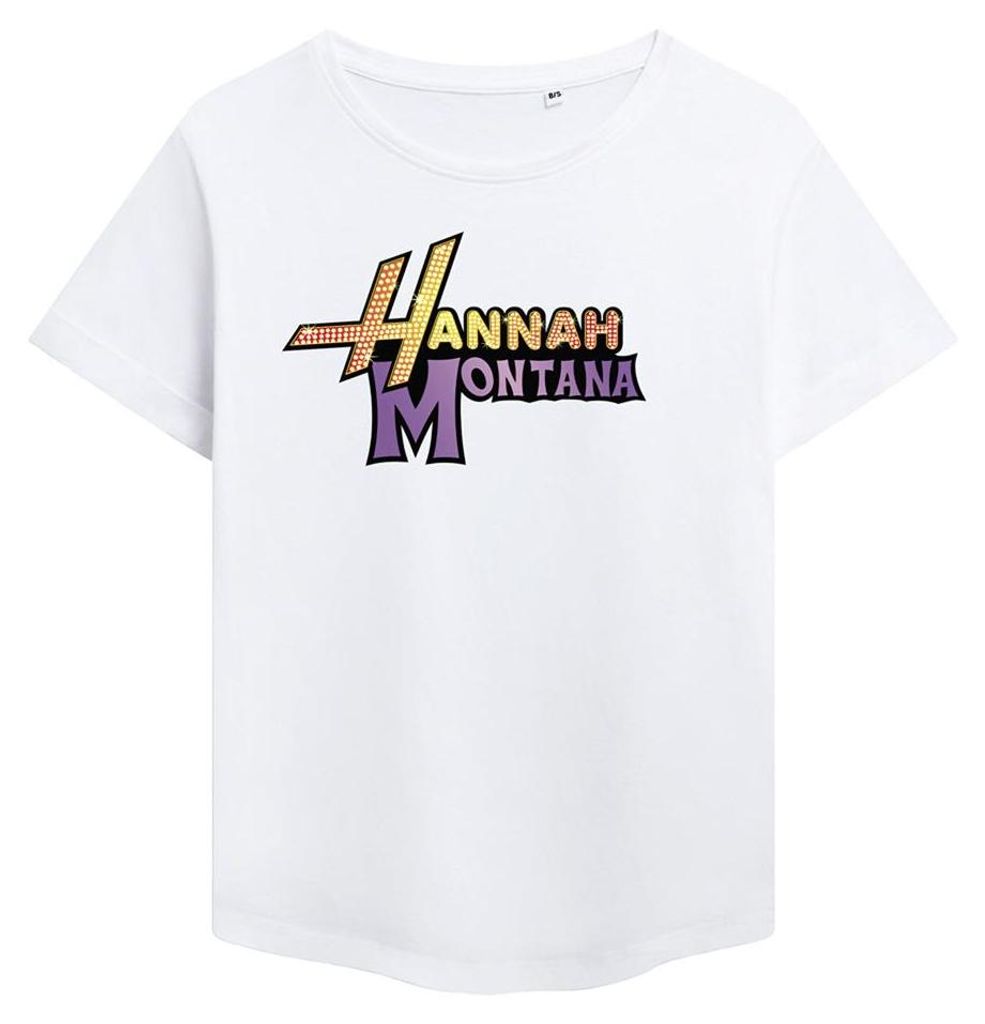 Hannah Montana - "Camp Rock" T-Shirt für Damen, modern TV34793 (M) (Weiß)