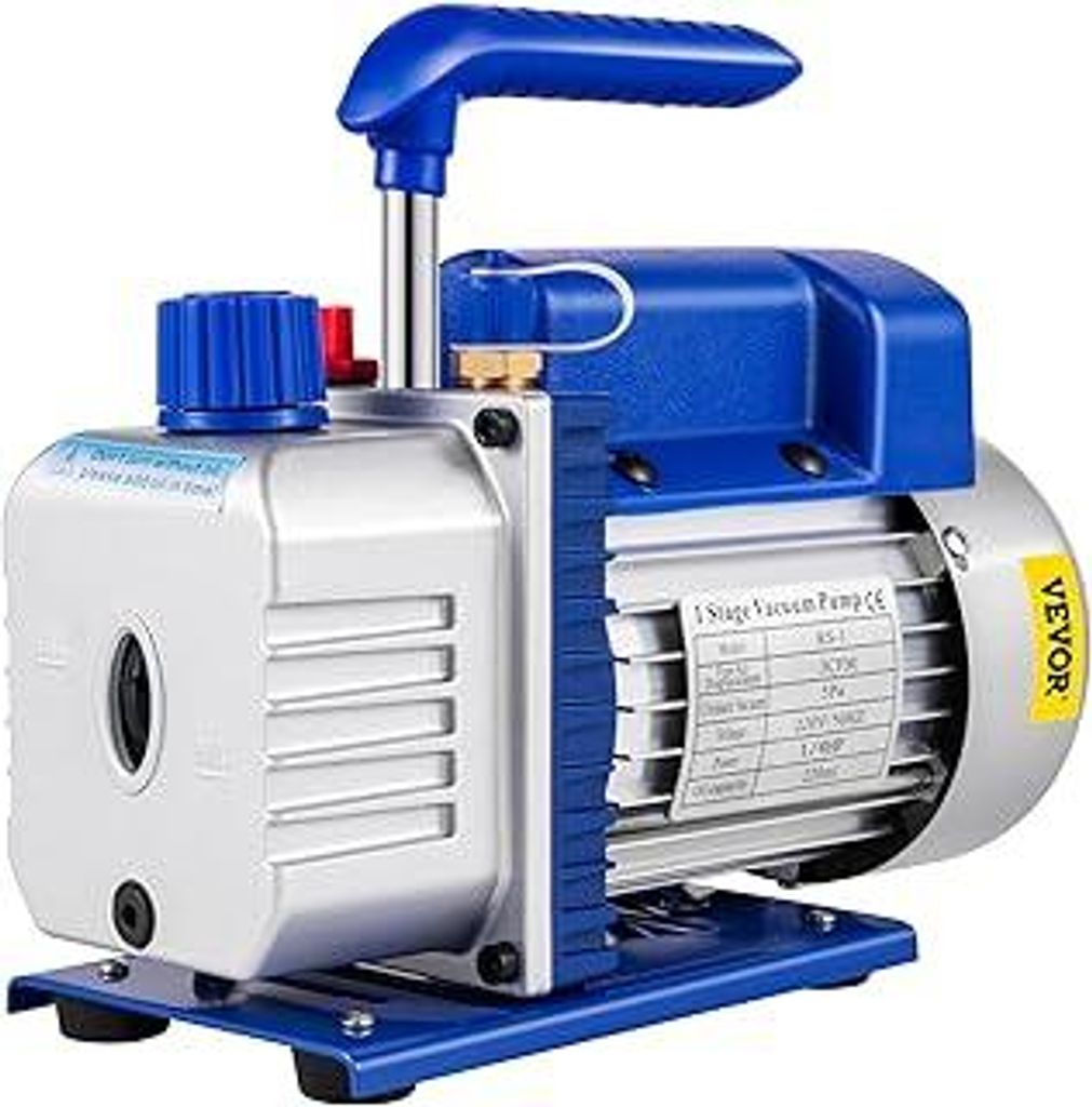 VEVOR 3CFM Vakuumpumpe,1/4 HP Vakuumpumpe Unterdruckpumpe, 220 V Unterdruckpumpe Vakuumgeräte Pumpe, 50HZ Unterdruckpumpe Vakuumgeräte Pumpe