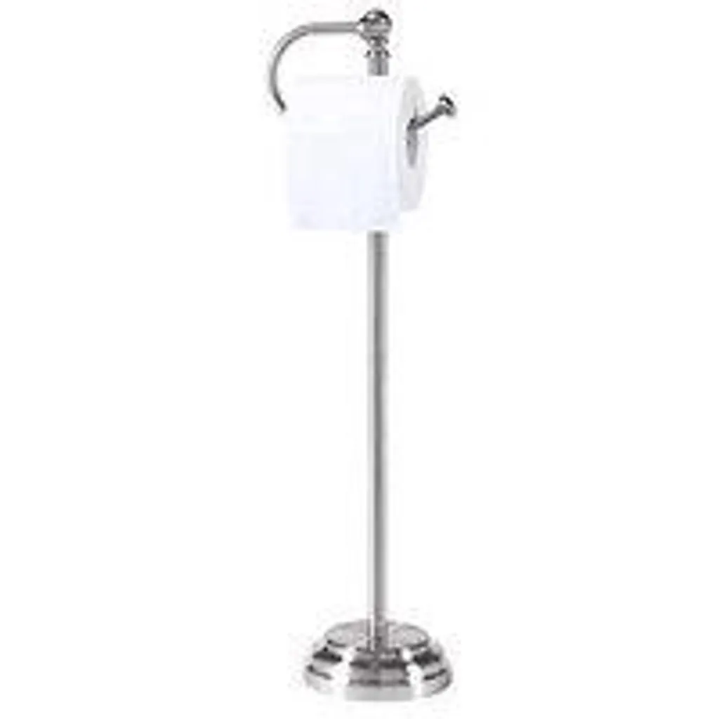 Support papier toilette sur pied stable - Acier inox brossé anti-trace
