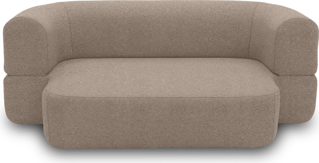 DOMO Collection Sofa Nevada, 2-Sitzer Schlafsofa, Ovale Form, Inklusive Kissen, Federkern Polsterung, 2er Couch, 208 x 115 x 78 (BxTxH), taupe