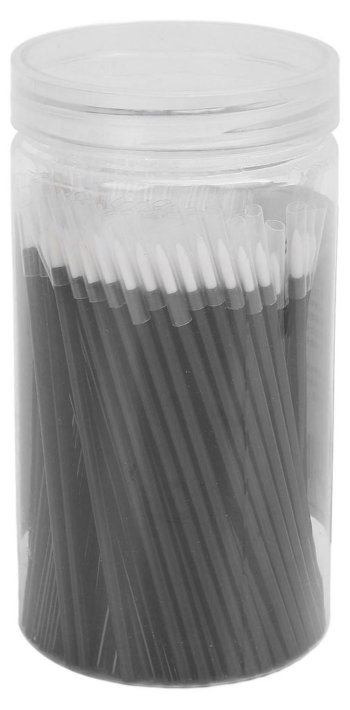 100 Stück schwarze Eyeliner-Pinsel, Applikatoren, Kosmetik-Augenpinsel für Eyeliner, Lippenkonturen, Make-up-Werkzeuge mit Behälter