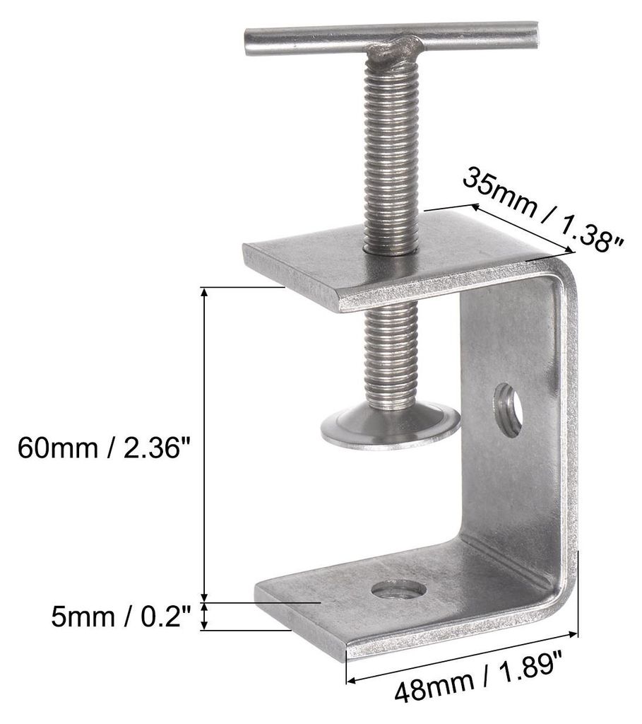 C Klemme Edelstahl 58mm C-Zwingen Breite Backen?ffnung mit T Bar Griff fš¹r Holzbearbeitung Schwei?geb?ude