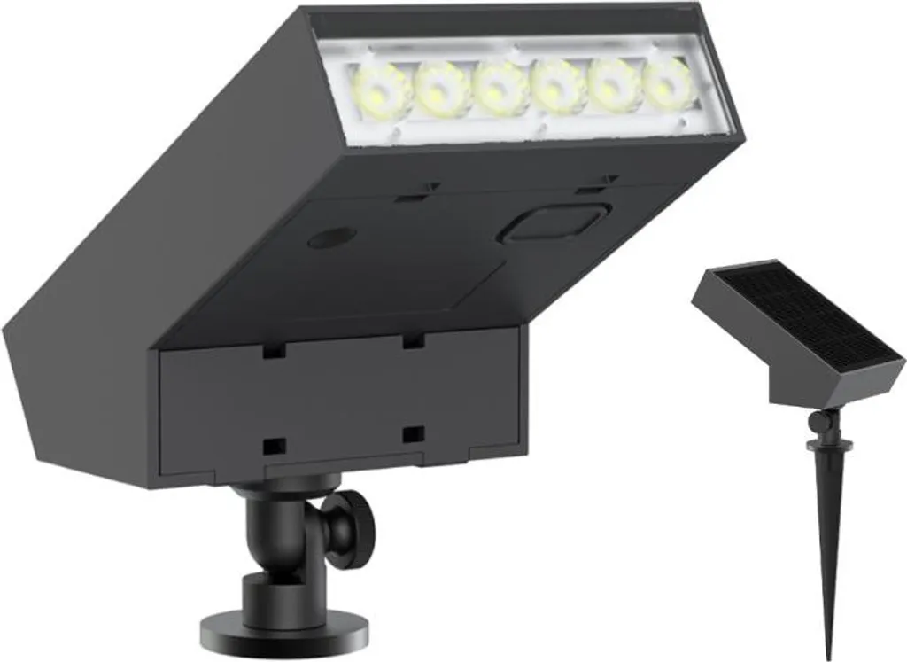 Spot solaire à piquer LED 500 lumens IP65 pour balisage de jardin 3000K
