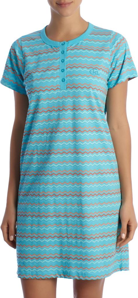 Kisses&Love Damen Kurzarm-Nachthemd aus Baumwolle KL45000