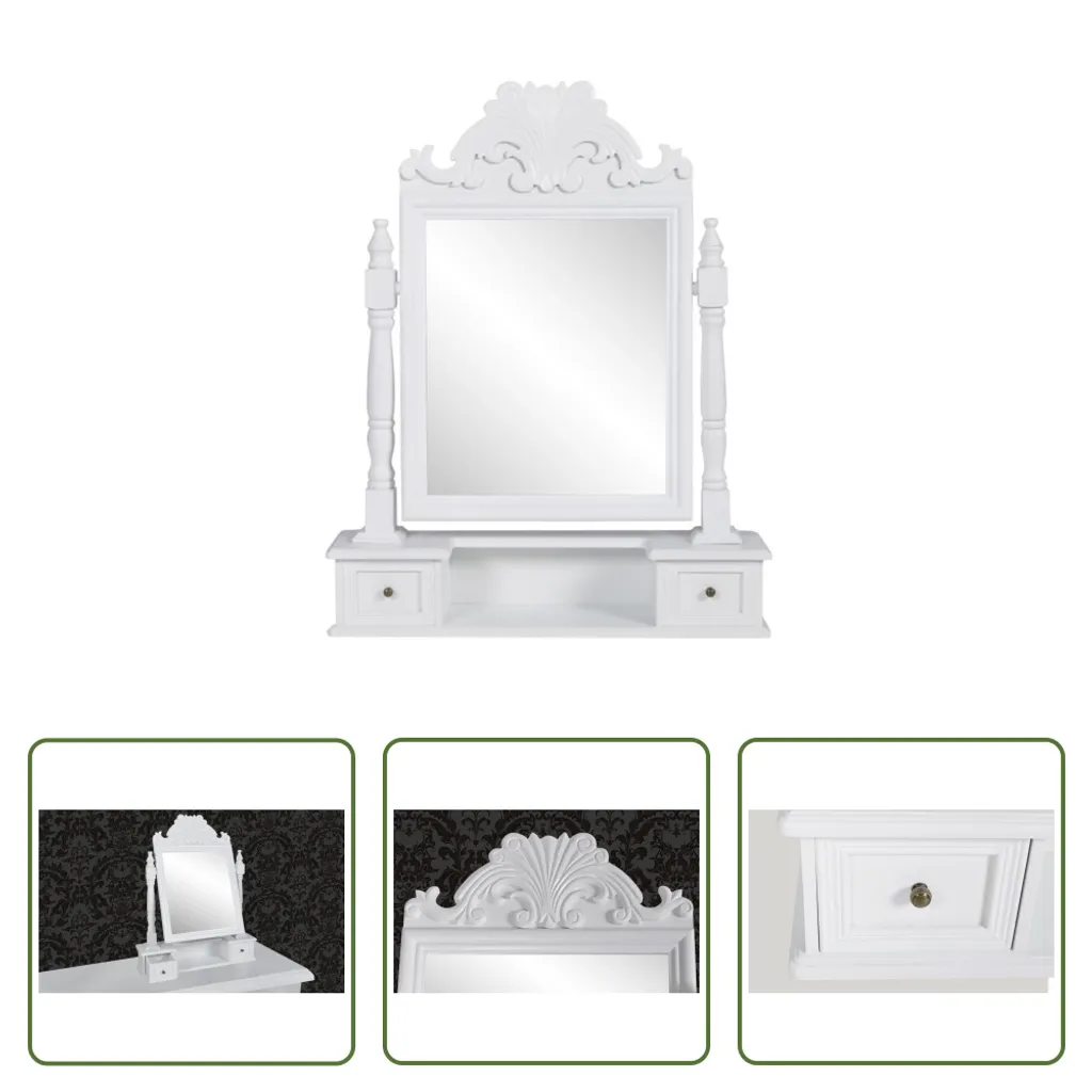 Meuble Coiffeuse Miroir Pivotant Idéal pour Routine Beauté et Soins