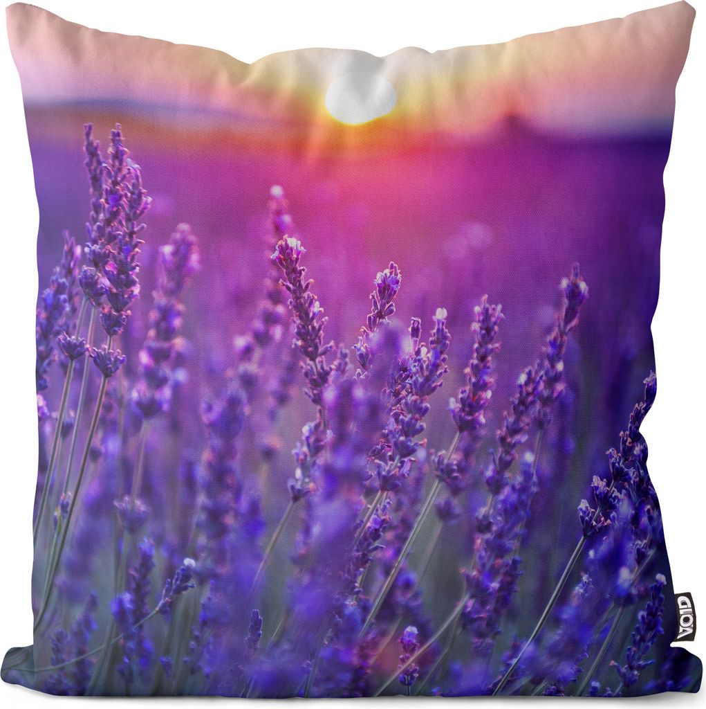 VOID Feld Lavendel Blumen Natur Landschaft Kissenbezug Kissenhülle dekoration wasserfest Outdoor Garten Kissen bezug deko