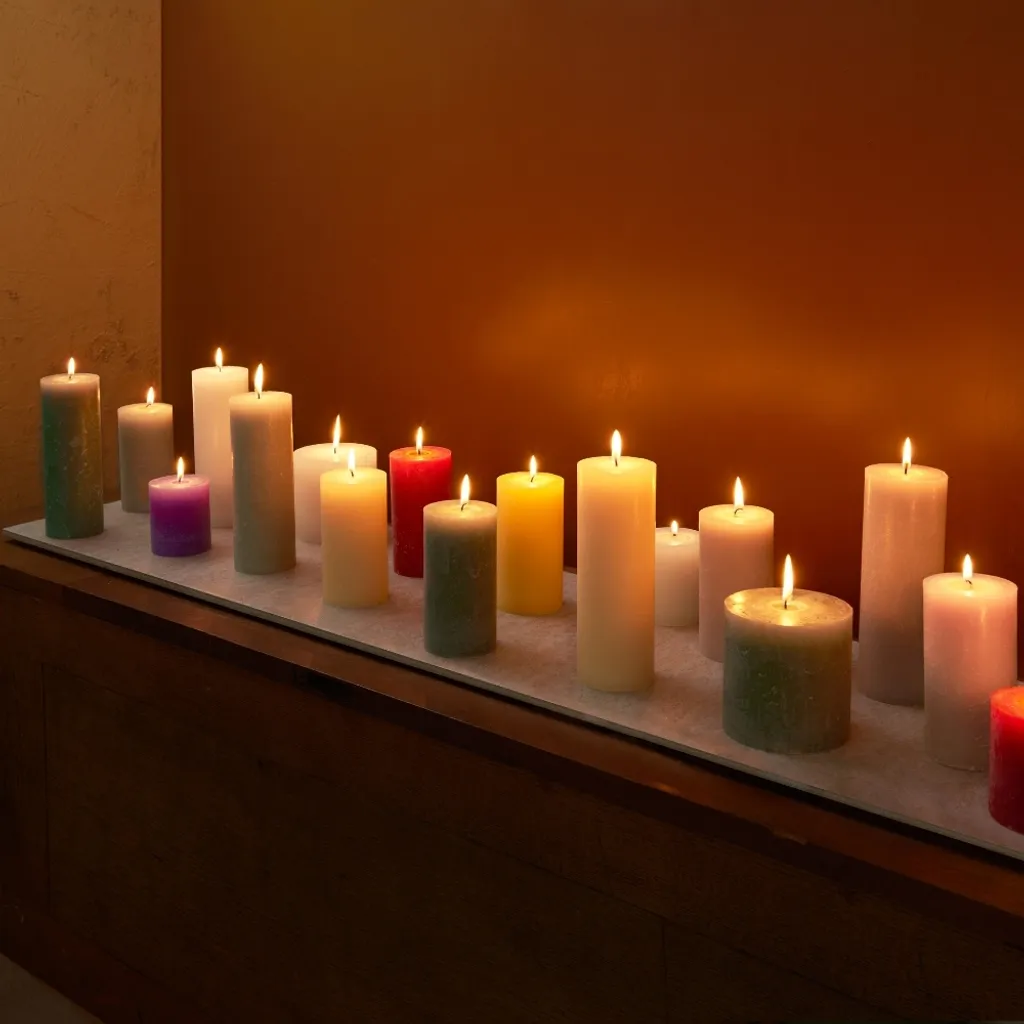 Bolsius Candele Rustiche 190/68 Grigio Tempesta - Set Risparmio 12 Pezzi - 5