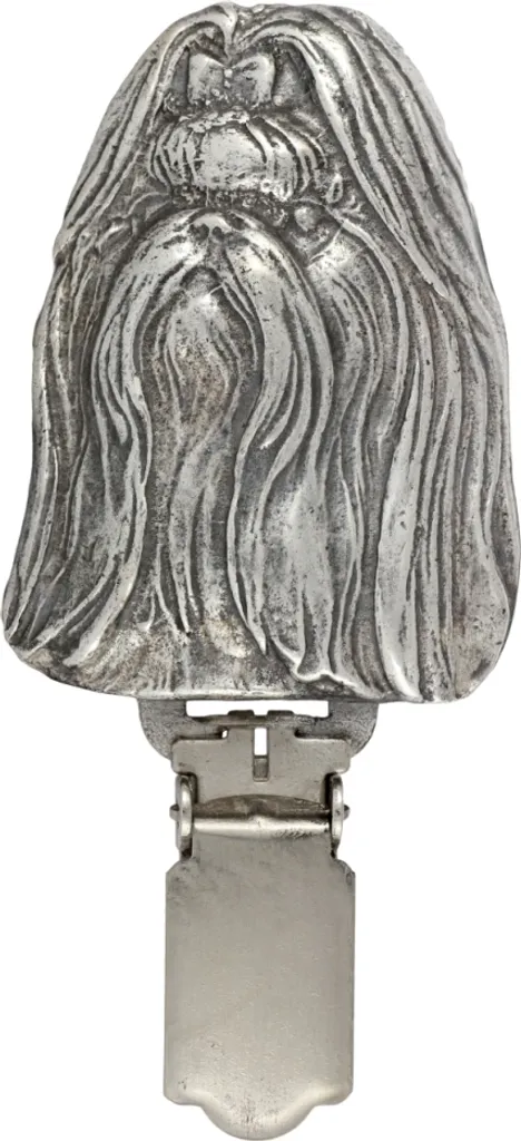 Shih Tzu - spilla con clip, porta numero di gara, spilla d'argento per esposizioni canine del marchio Art-Dog