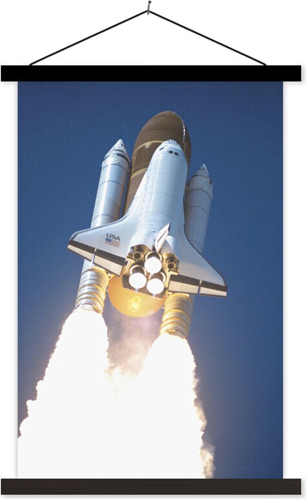 MuchoWow Textilposter Nahaufnahme des Starts einer Raumfähre 120x180 cm mit schwarzem Rahmen - Fotos
