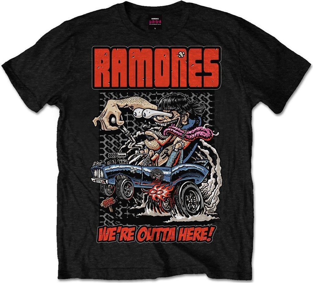 Ramones - "Outta Here" T-Shirt für Herren/Damen Uni RO1210 (S) (Schwarz)