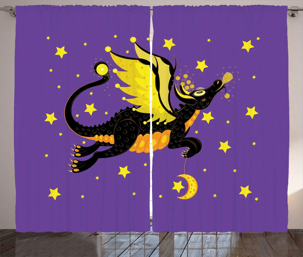 ABAKUHAUS Tenda 280x175 Draghi Luna Viola Soggiorno Moderno