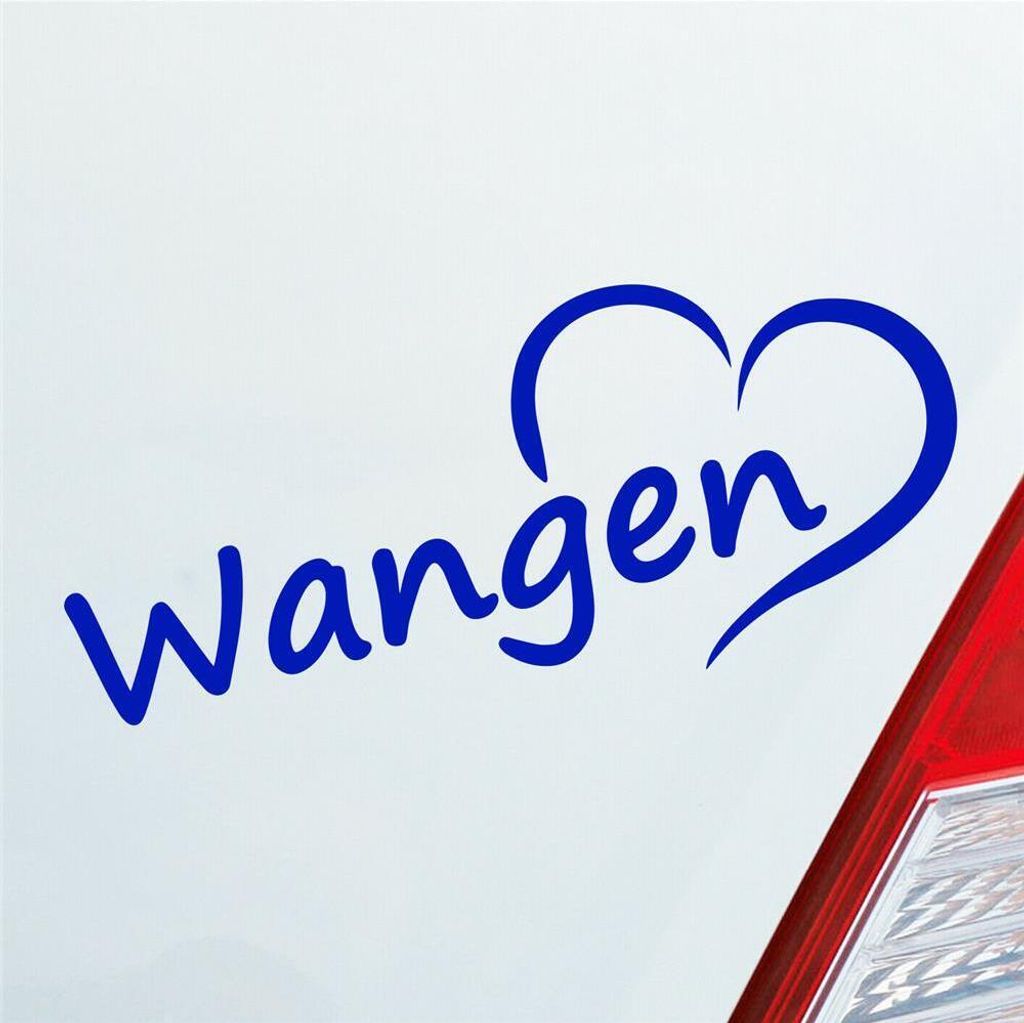 Auto Aufkleber Wangen Herz Stadt City Liebe Love Heimat 18,5x8 cm Dunkelblau Sticker Heckscheibenaufkleber