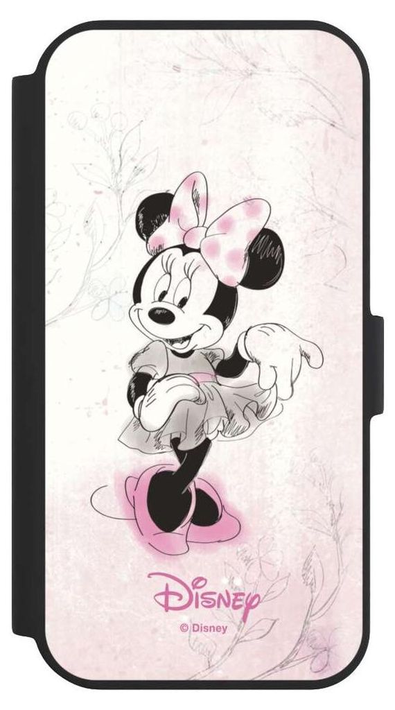 NIVOCASE Klapphülle für Apple iPhone 15 Handyhülle aus Kunst Leder NIVOflip schwarz Disney Minnie Mouse Vintage