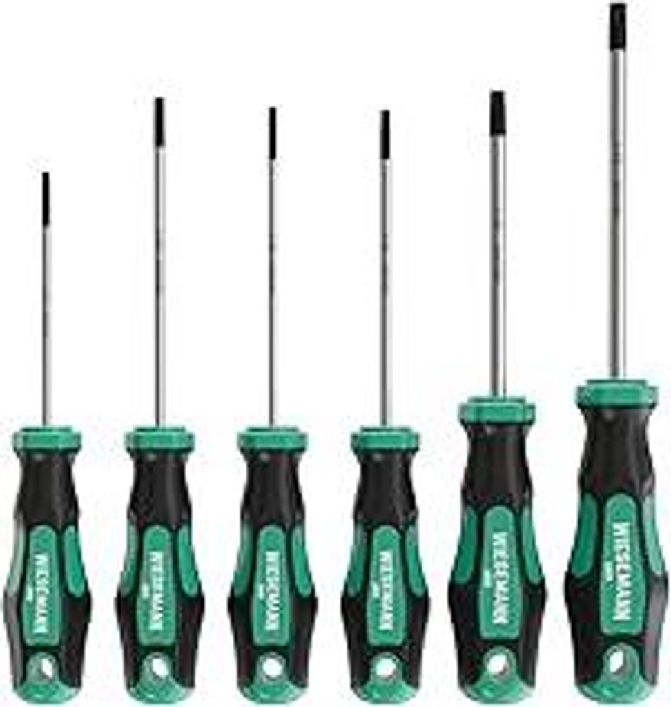 TX Schraubendreher Set für Torx Schrauben 6 tlg. mit ENSURE-Tip aus Q-50 Stahl von WIESEMANN 1893 I T10, T15, T20, T25, T30, T40 I Mit Magnetische...
