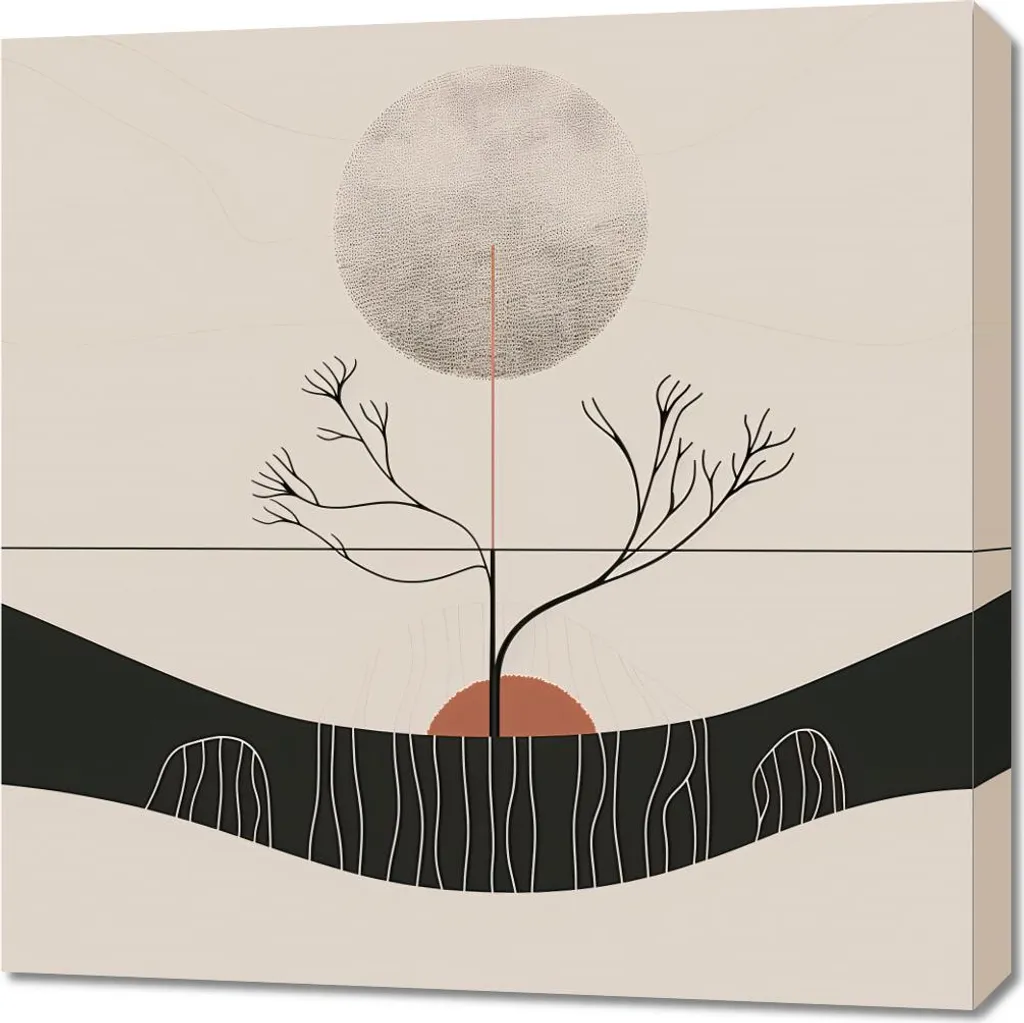 Tableau Lune d'hiver 70x70 cm : Éclairez vos Murs Sombres avec Style