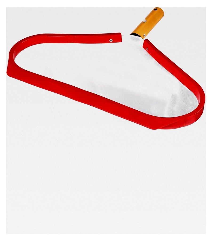 Poolkescher, Teichkescher mit feinem Netz für Algen, Pool-Skimmer, Bodenkescher mit rotem Aluminiumrahmen für Teich, Schwimmbad, Wasserpark, Brun...