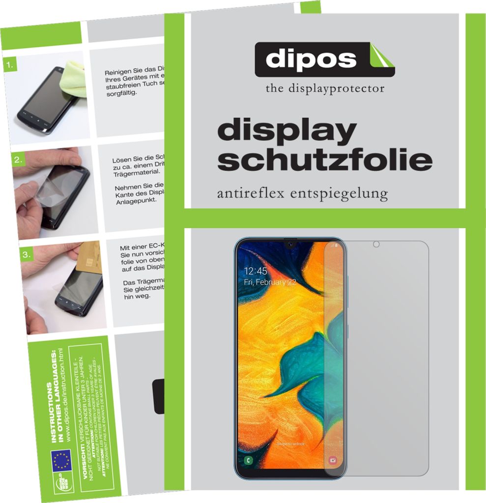 4x Schutzfolie für Samsung Galaxy A30s matt Displayschutzfolie Folie Display Schutz dipos