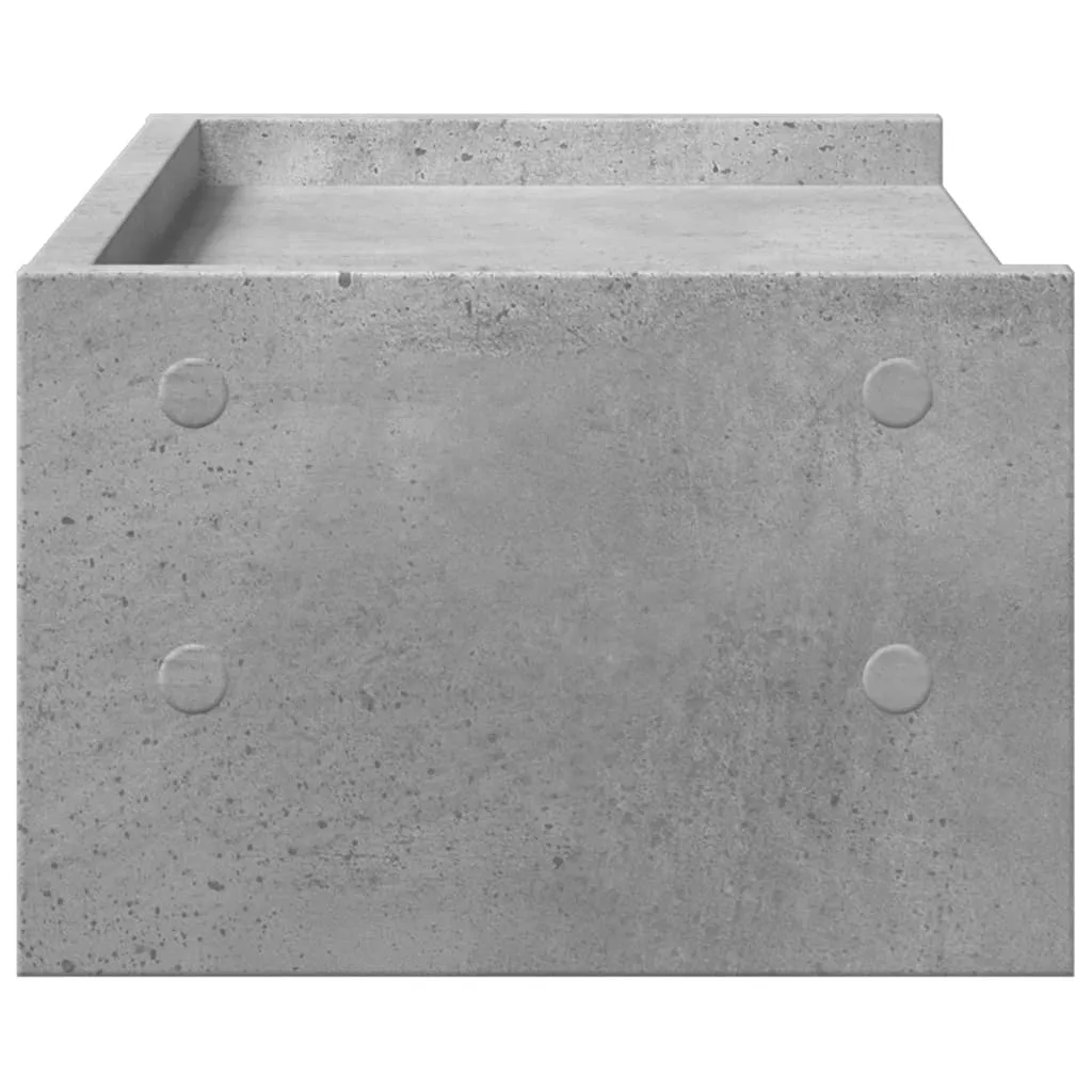Support Moniteur Gris Béton 42 cm - Finition Bois Composite Durable
