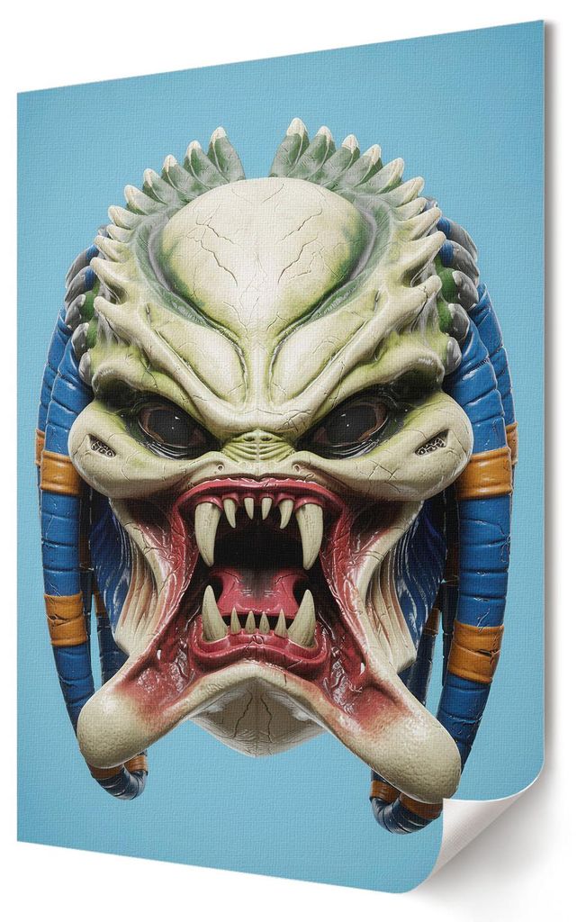Alienmaske- Kunstdruck A3 (29x42 cm) - Ausdrucksstark, Popkultur- Wandbild für Wohnzimmer Schlafzimmer & Flur, Modernes Poster Wanddeko, Ungerahmt