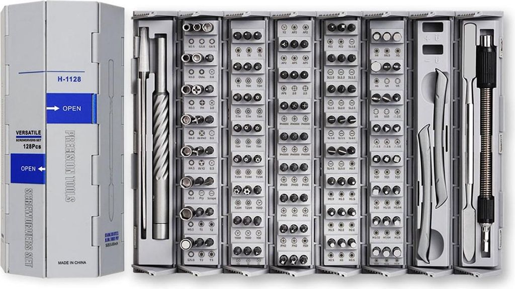 Happyment Premium Schraubendrehersatz – 128-teilig – Magnetisch – Präzisionswerkzeug – Mit Zubehör – Handlich & Robust – Geschenkidee