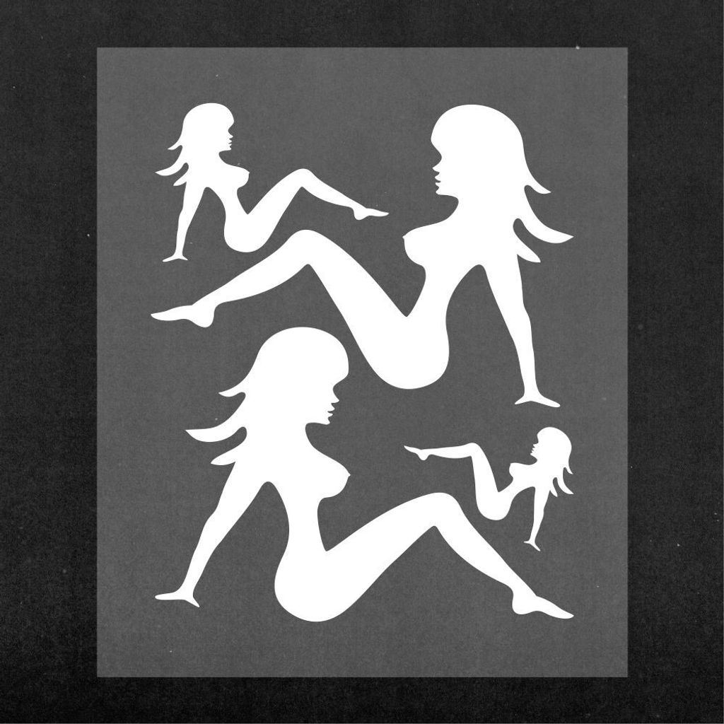 Sticker Aufkleber Silhouette Frau Weiß 14 x 16 cm
