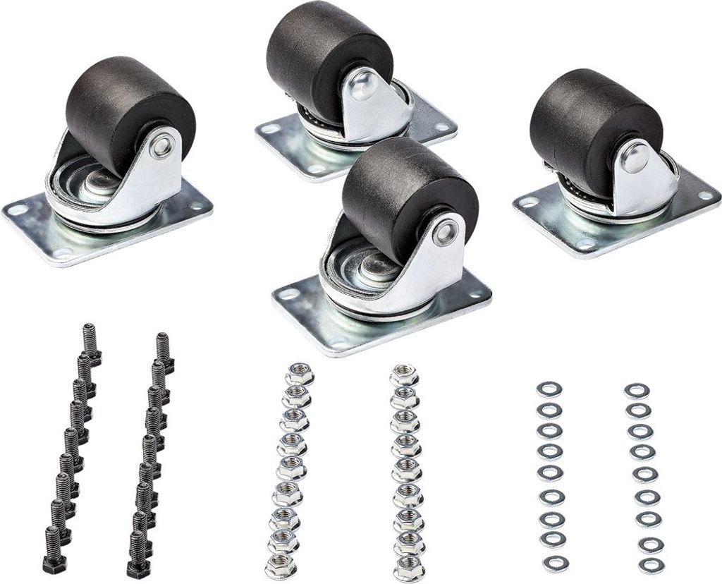 StarTech.com Schwerlastrollen für Serverreschränke - 4 Stück Universal M6 Rollen - Ersatz-Lenkrollen (45x75mm Muster) für Netzwerkschränke - S...