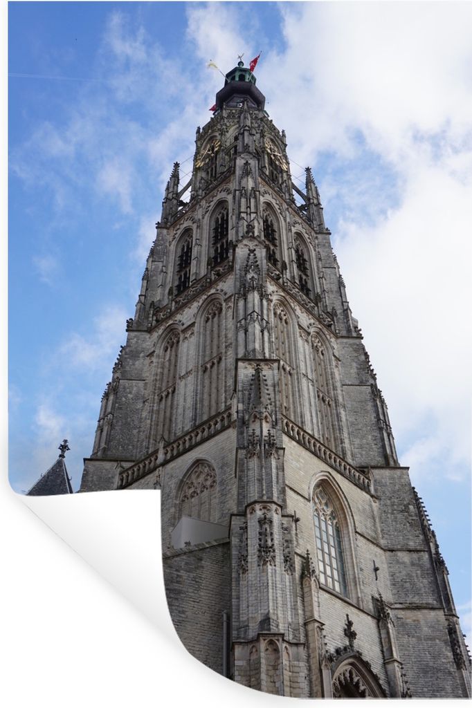 MuchoWow Wandtattoo Wandsticker Wandaufkleber Breda - Glocke - Kirche 80x120 cm Selbstklebend und Repositionierbar - Repositionierbar - Wasser ab...