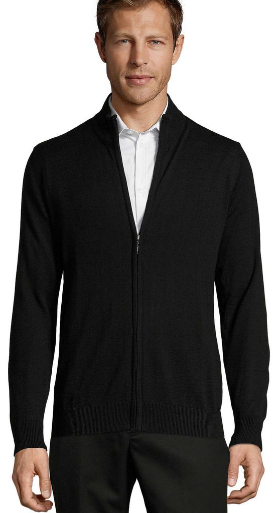 SOLS - "Gordon" Strickjacke Mit Reißverschluss für Herren LT1429 (M) (Schwarz)