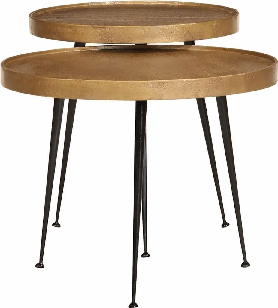 Set 2 Tavolini Dorati vidaXL Legno | Arredo Soggiorno Glamour