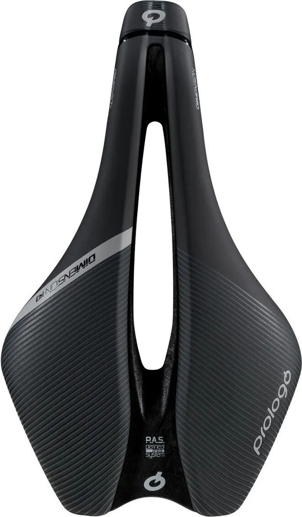 Selle Prologo Dimension-Tirox – Courte 245 Mm, Large 143 Mm, Ouverture Périnéale, Rail Tirox, Mixte, Pour Route Et Triathlon
