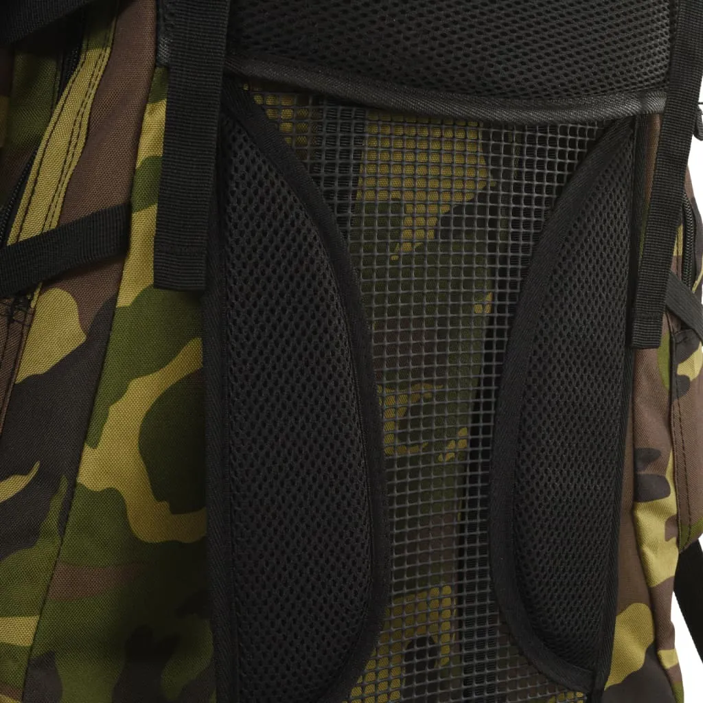 Sac à dos 80 L spacieux pour longues randonnées camouflage vert tissu Oxford - 3