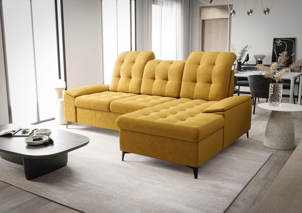 Ecksofa Klein 257 cm Gelb Rechts Kronos 01 Kongo RBN18