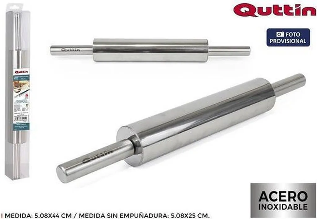 Rouleau à pâtisserie inox Quttin 25cm pour étaler toutes vos pâtes