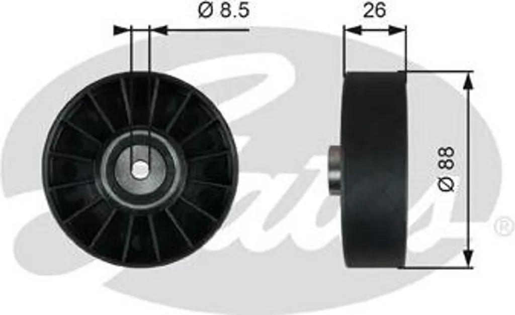 Poulie de guidage anti-sifflement pour courroie Volvo S90 et 960