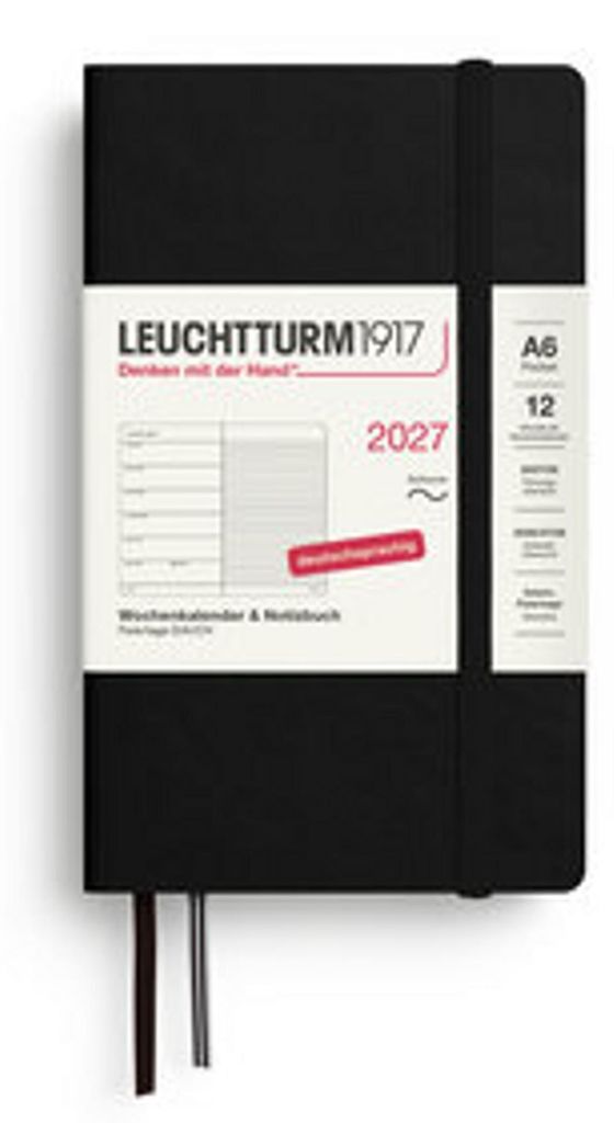 Wochenkalender & Notizbuch Pocket A6 schwarz 2027