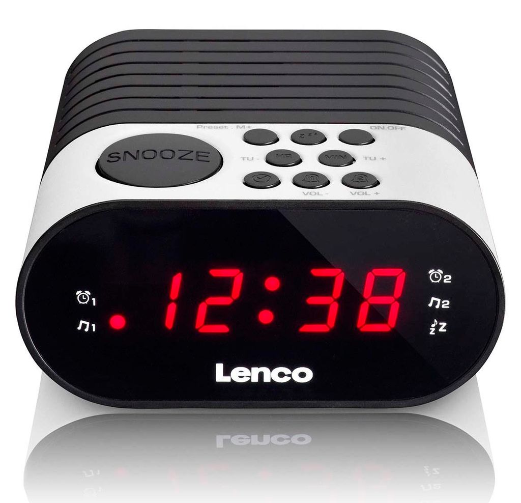 Lenco CR-07 Bianco - Radiosveglia FM con sleep timer e Immagine del prodotto 