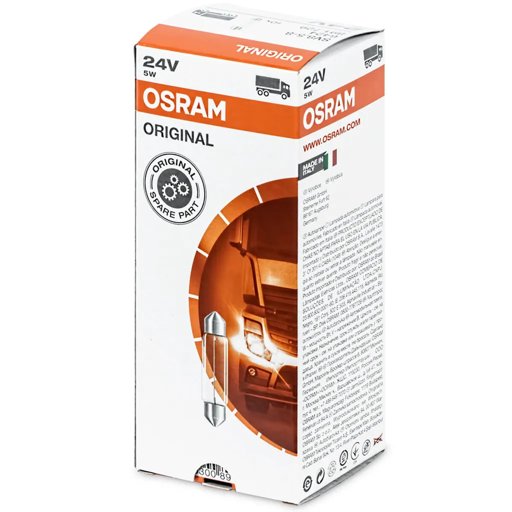 Osram Original Line 6424 SV8.5-8 24V lampada di segnalazione per autocarri (10 unità in scatola pieghevole)