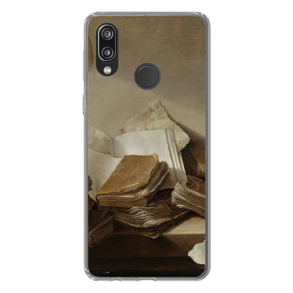 MuchoWow Handyhülle Schutzhülle Hülle für Huawei P20 Lite (2020) Stilleben mit Büchern - Gemälde von Jan Davidsz. de Heem Silikon Softcase ...