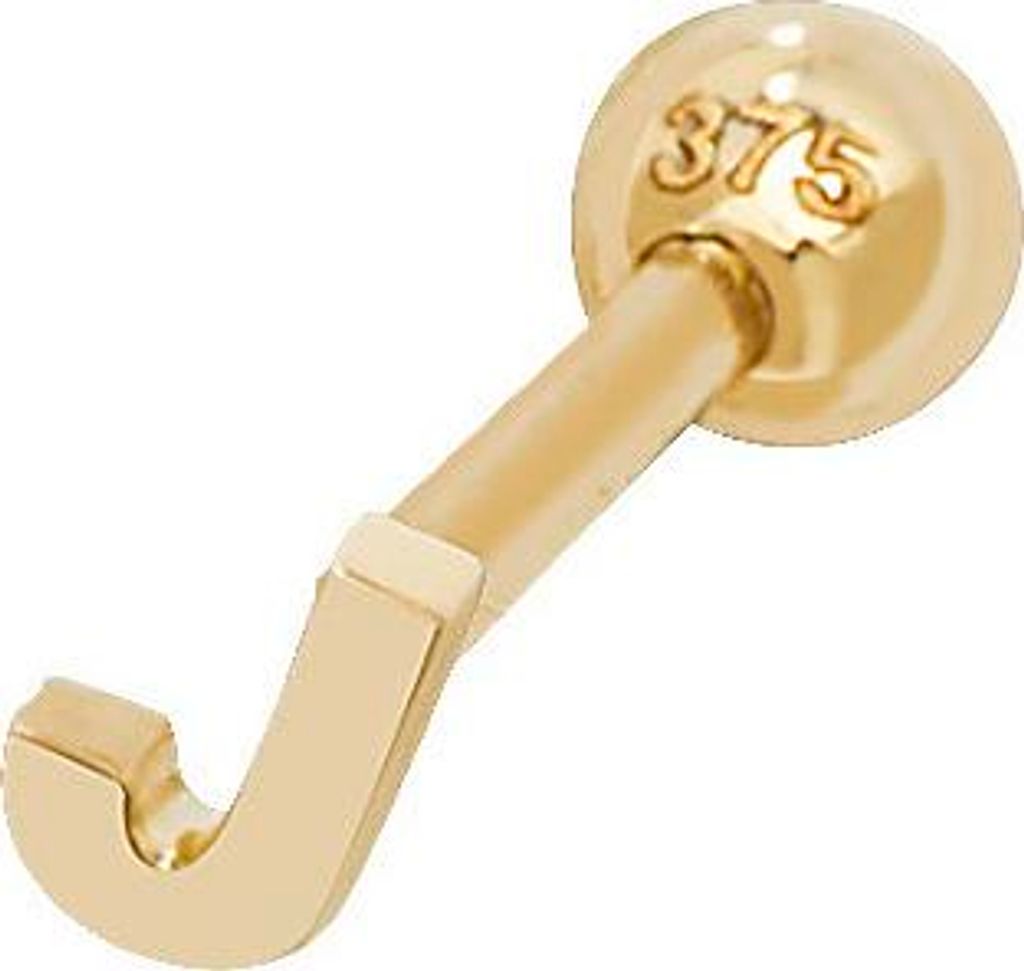 9 Karat (375) Gold Buchstaben / Initiale Damen - Einzel Knorpel Ohrstecker; TRS36968LTJ