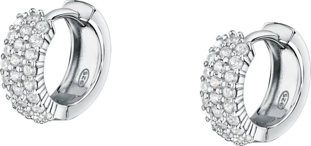 Puces d'oreilles en argent rhodié et solitaire zirconium Tesori