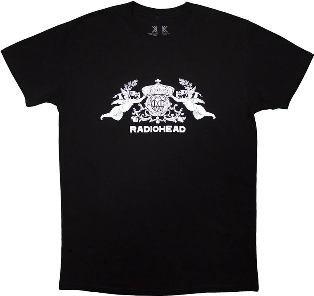 T-shirt Radiohead Bearhead Crest Noir Taille L : Coton Anti-Déformation