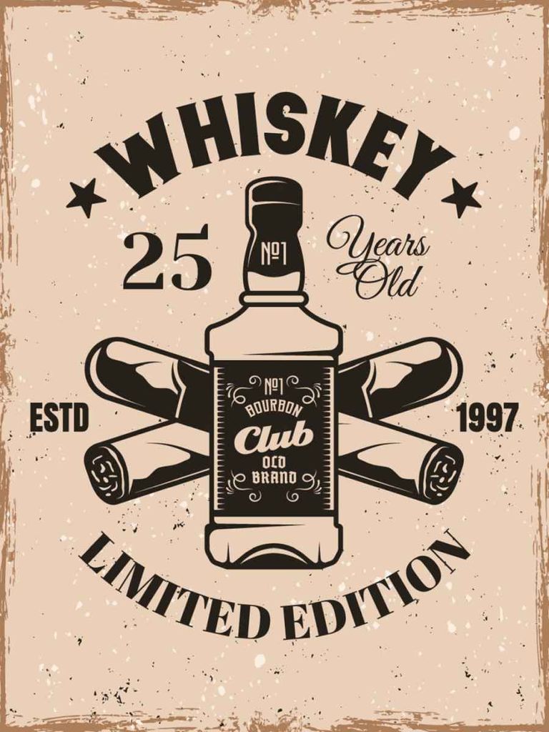 vianmo Holzschild 40x30 cm Whiskey 25 years Limited Edition Essen Trinken
