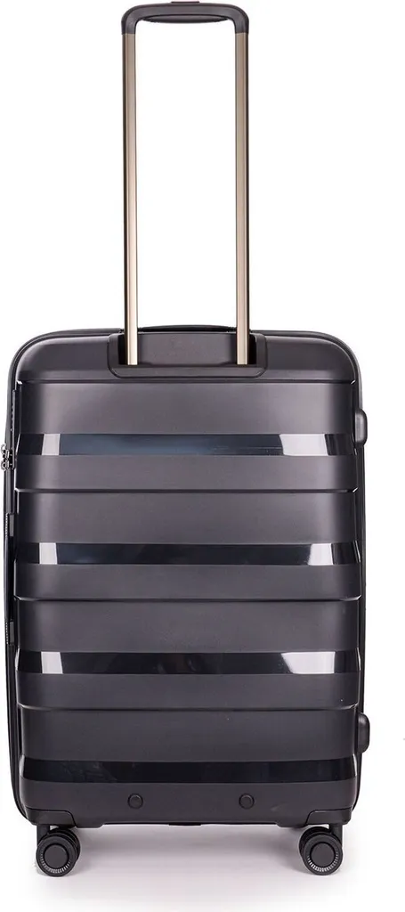 Valise Stratic Straw + EXP TSA Trolley Noir 66cm Semi-Rigide Extensible