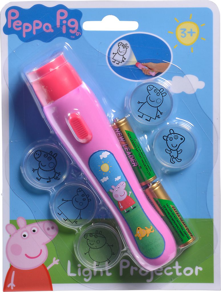 Simba Peppa Pig LED Projektorlampe für Kinder – Lichtprojektor mit 6 Motiven – Nachtlicht mit Bildprojektion – Spielzeuglampe 16 cm – beka...