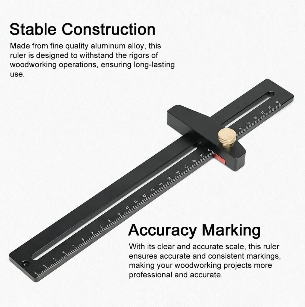 Outil de Mesure Multifonction 290mm en Aluminium Robuste pour Menuisiers