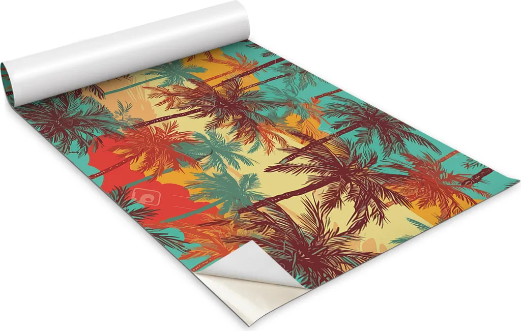 Pellicola Adesiva Mobili 100x50 cm: Motivo Palma Tropicale per Restyling