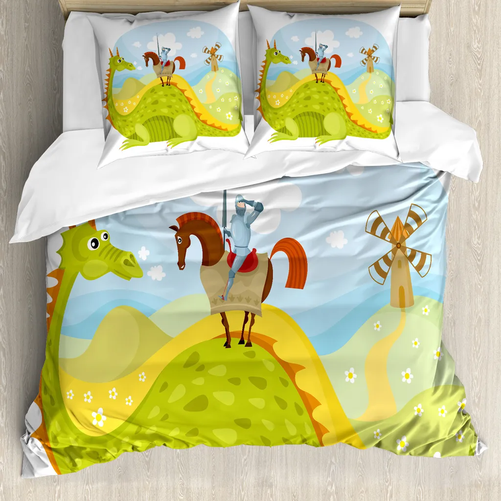 Set Copripiumino Fantasia Cavaliere 155x220 - Design ABAKUHAUS Verde