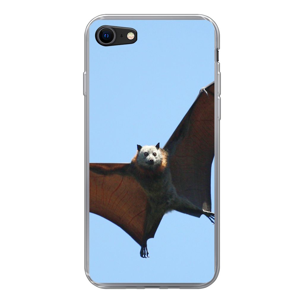 MuchoWow Handyhülle Schutzhülle Hülle für iPhone SE 2022 Fledermaus - Luft - Flügel Silikon Softcase Handy Hülle - Schutzhülle