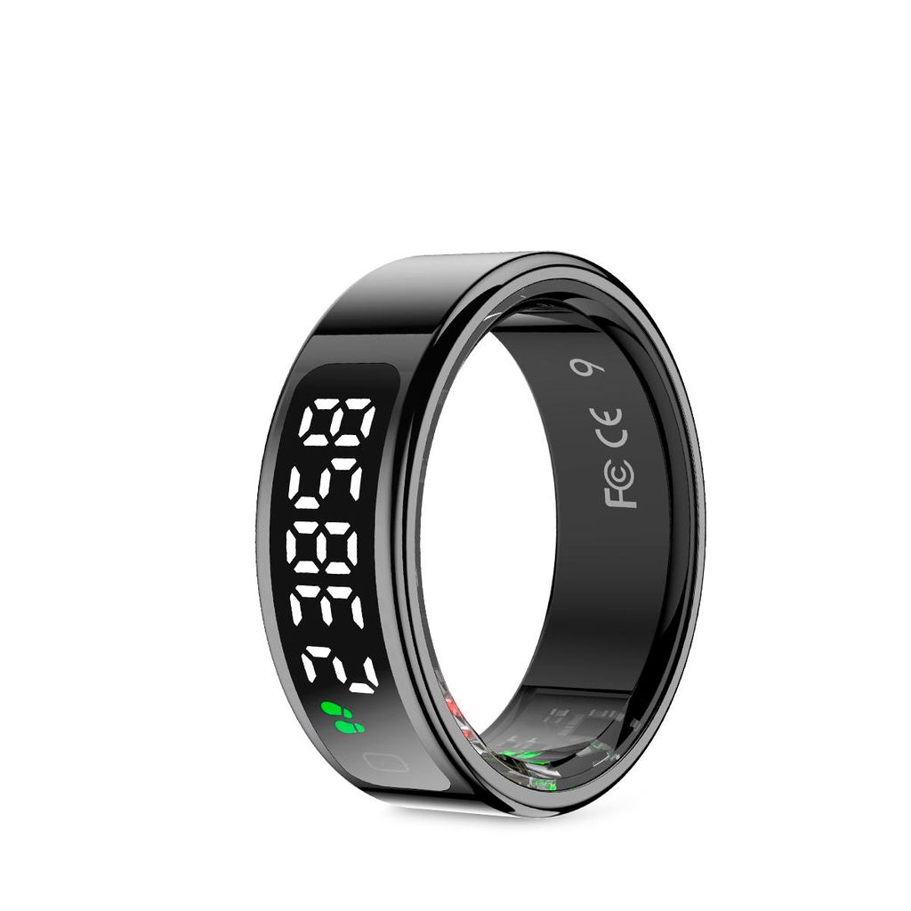 PRIXTON Smart Ring Orbyt Touch, Größe 11 (20.8 mm) | Ladeetui, Schlafanalyse, Pulsmesser, Schrittzähler, Kalorien, Android und iOS, Schwarz